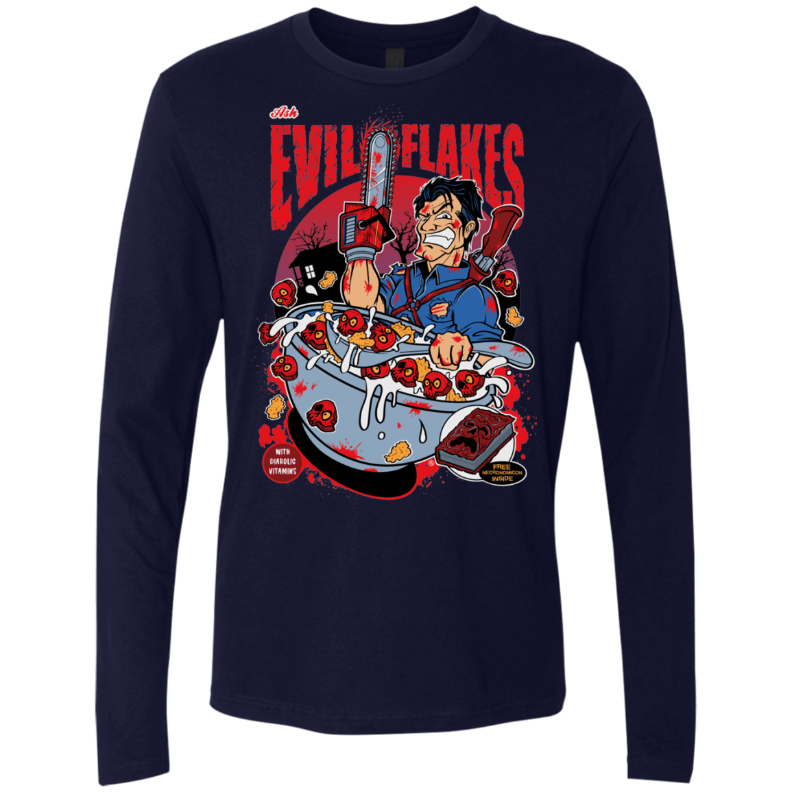 T-Shirts Midnight Navy / S Evil Flakes Men's Premium Long Sleeve