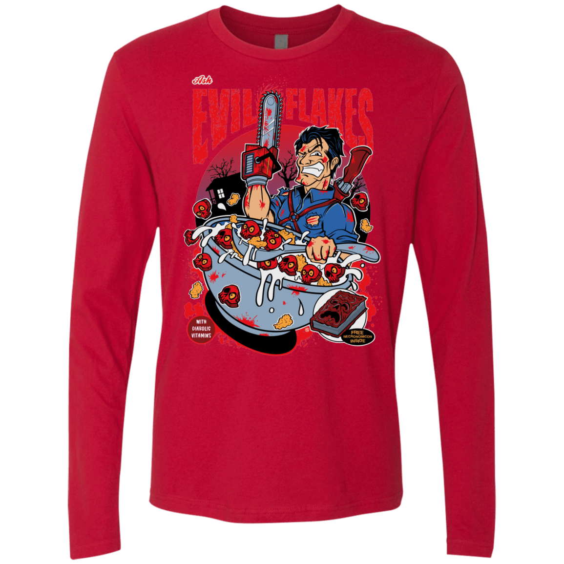 T-Shirts Red / S Evil Flakes Men's Premium Long Sleeve