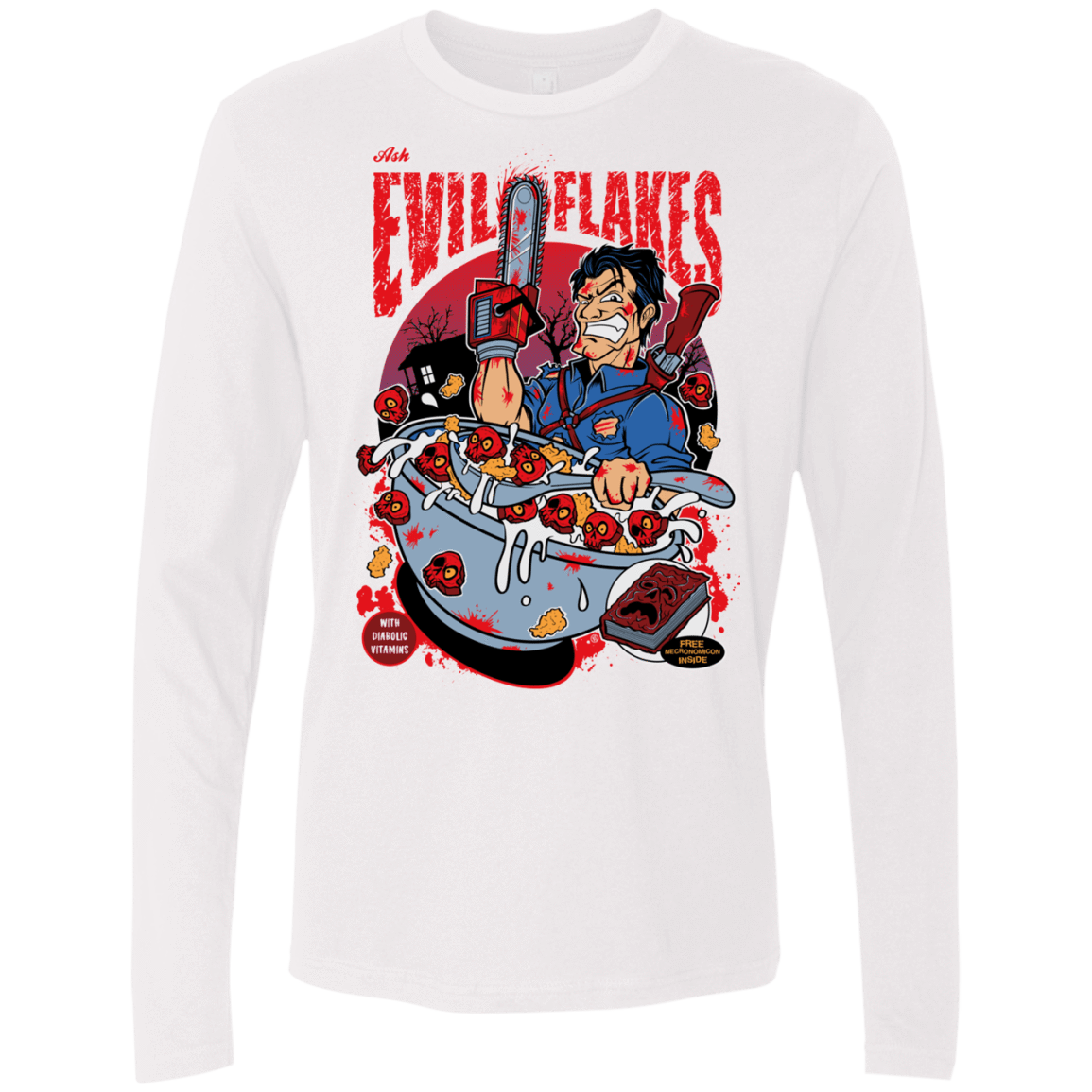 T-Shirts White / S Evil Flakes Men's Premium Long Sleeve