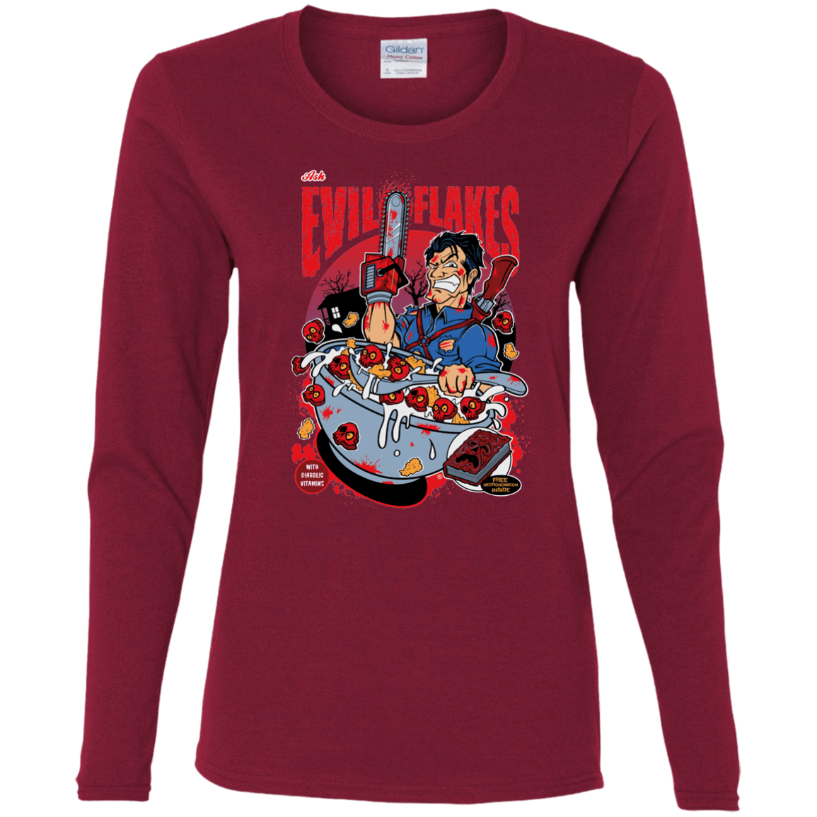 T-Shirts Cardinal / S Evil Flakes Women's Long Sleeve T-Shirt