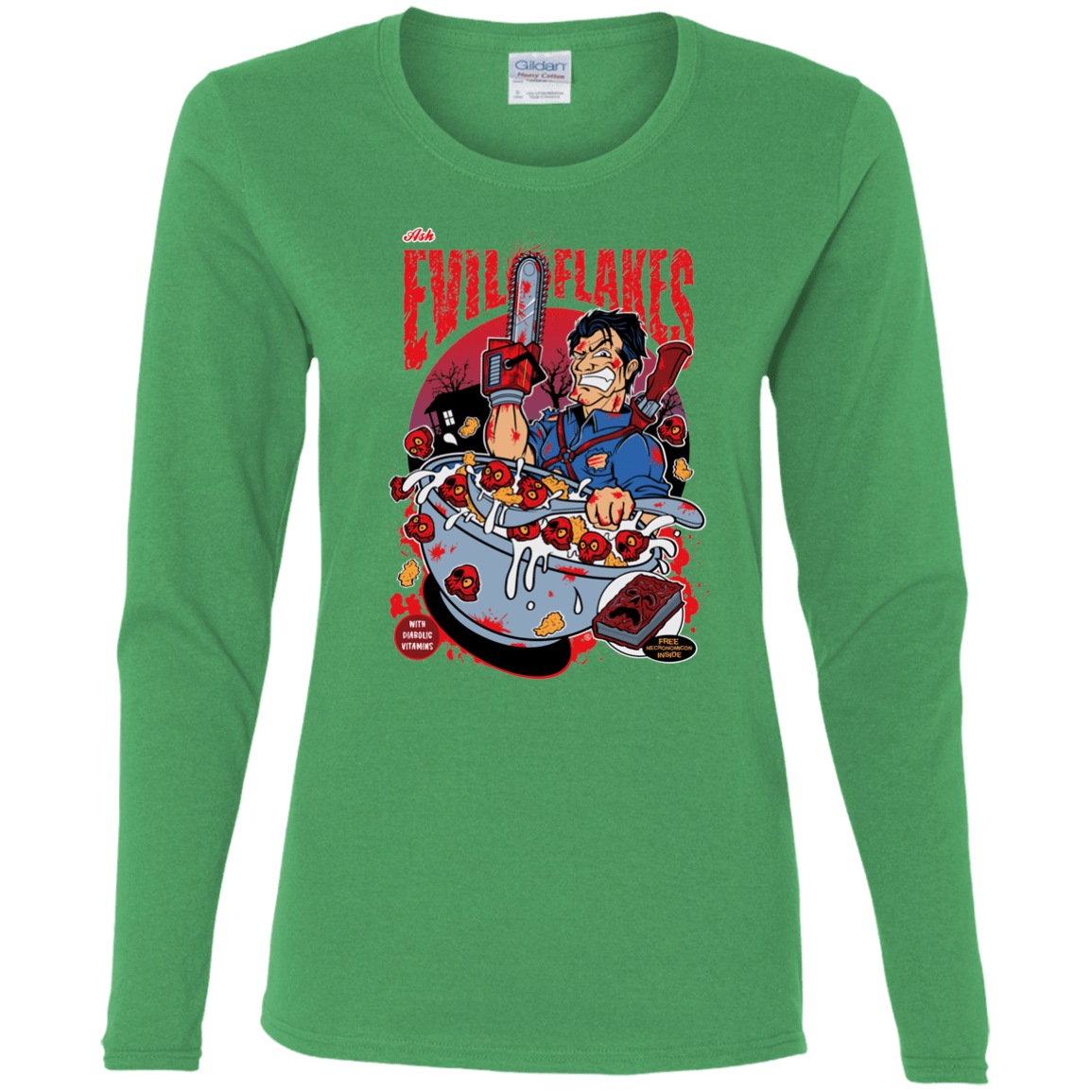 T-Shirts Irish Green / S Evil Flakes Women's Long Sleeve T-Shirt