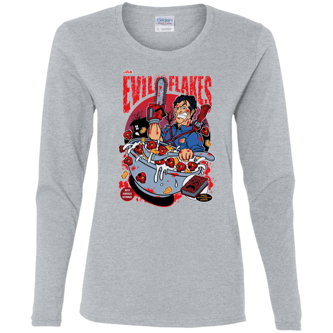 T-Shirts Sport Grey / S Evil Flakes Women's Long Sleeve T-Shirt