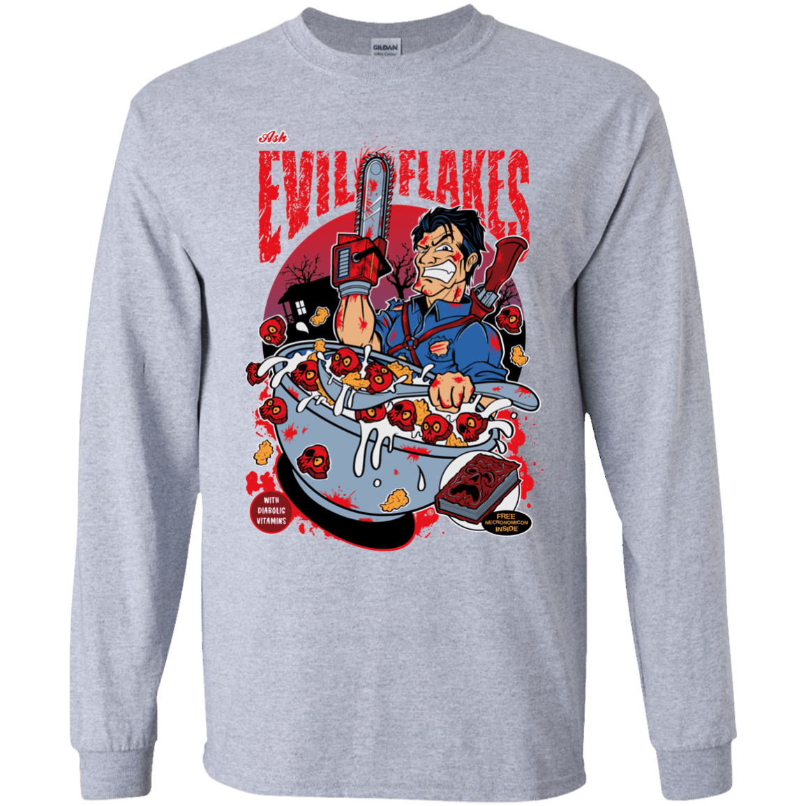 T-Shirts Sport Grey / YS Evil Flakes Youth Long Sleeve T-Shirt