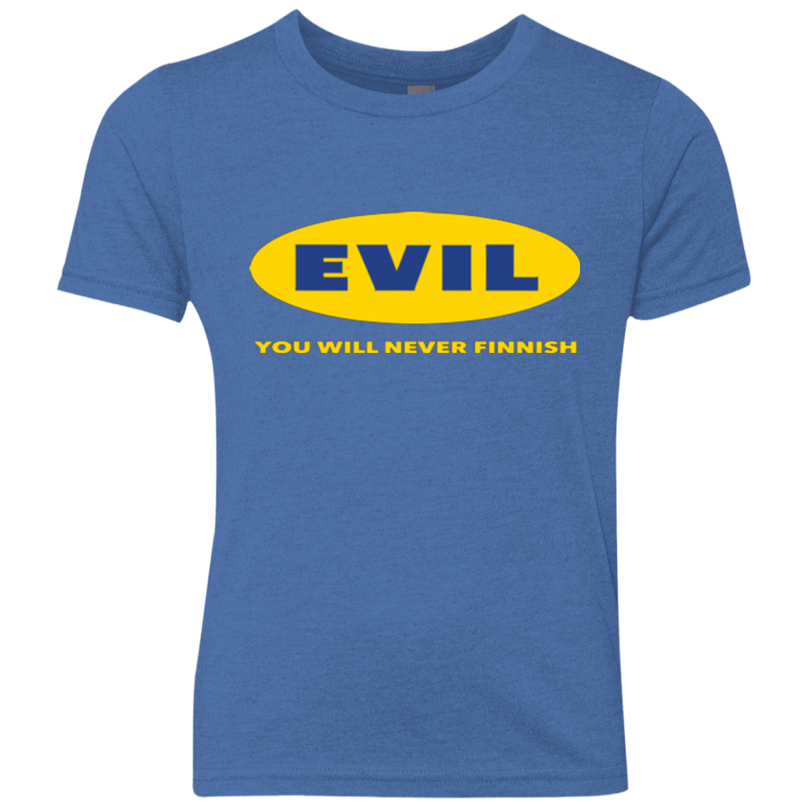 T-Shirts Vintage Royal / YXS EVIL Never Finnish Youth Triblend T-Shirt