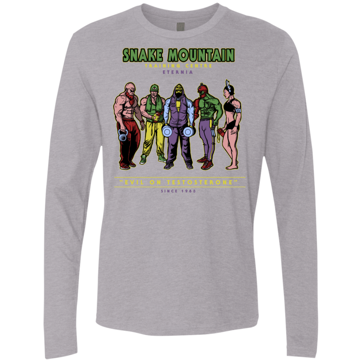 T-Shirts Heather Grey / S Evil On Testosterone Men's Premium Long Sleeve