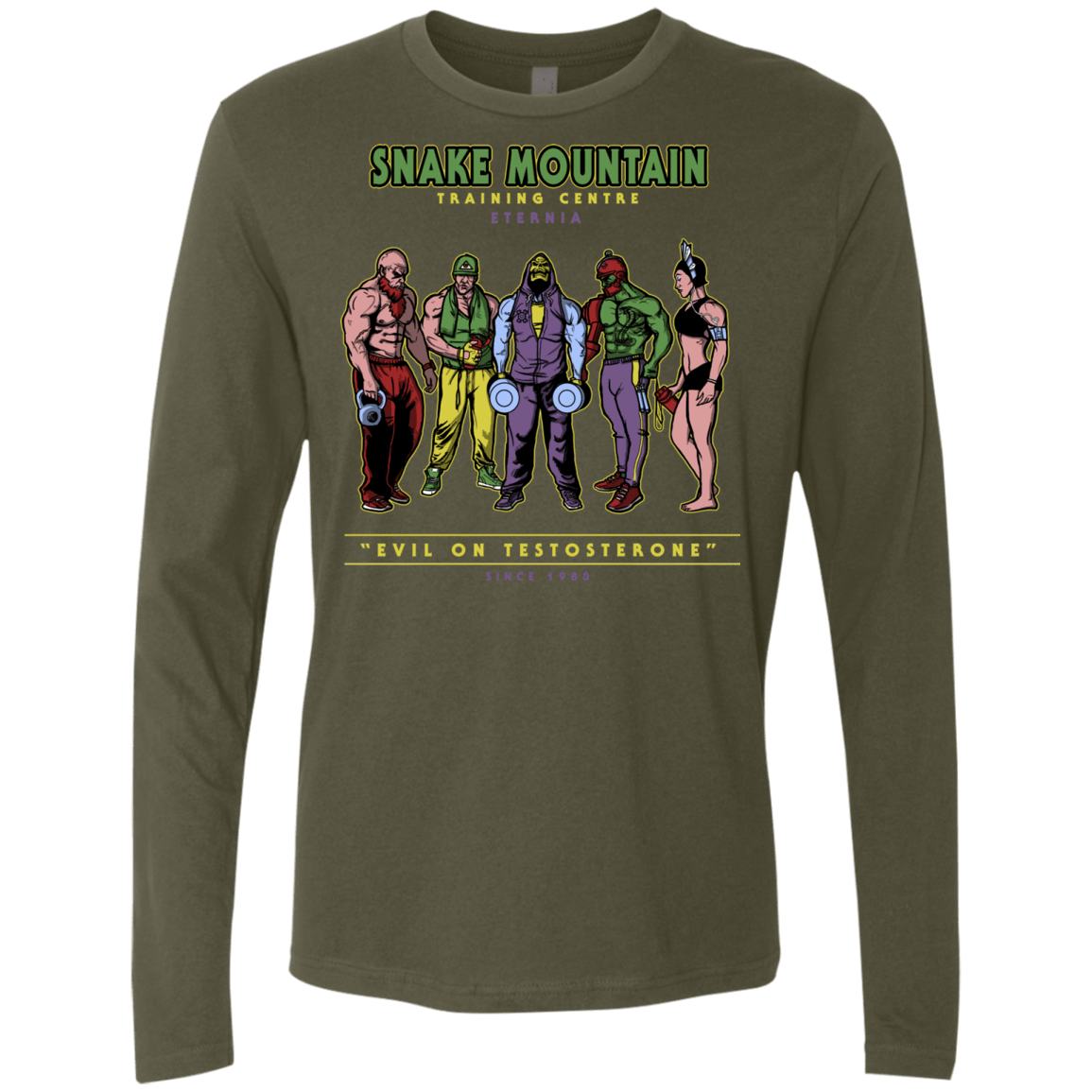 T-Shirts Military Green / S Evil On Testosterone Men's Premium Long Sleeve