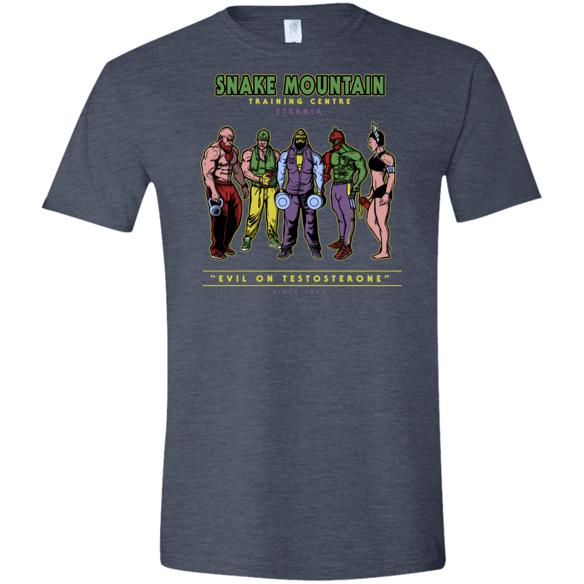 T-Shirts Heather Navy / S Evil On Testosterone Men's Semi-Fitted Softstyle