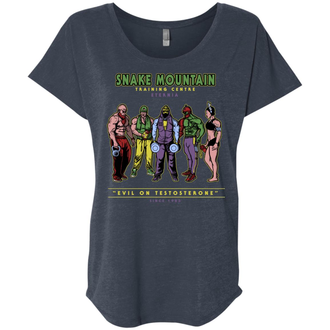 T-Shirts Vintage Navy / X-Small Evil On Testosterone Triblend Dolman Sleeve