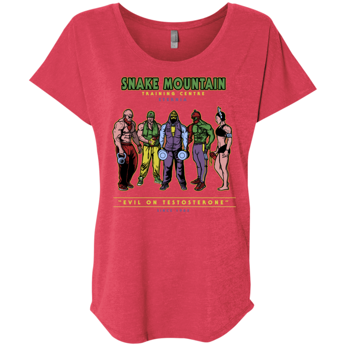 T-Shirts Vintage Red / X-Small Evil On Testosterone Triblend Dolman Sleeve