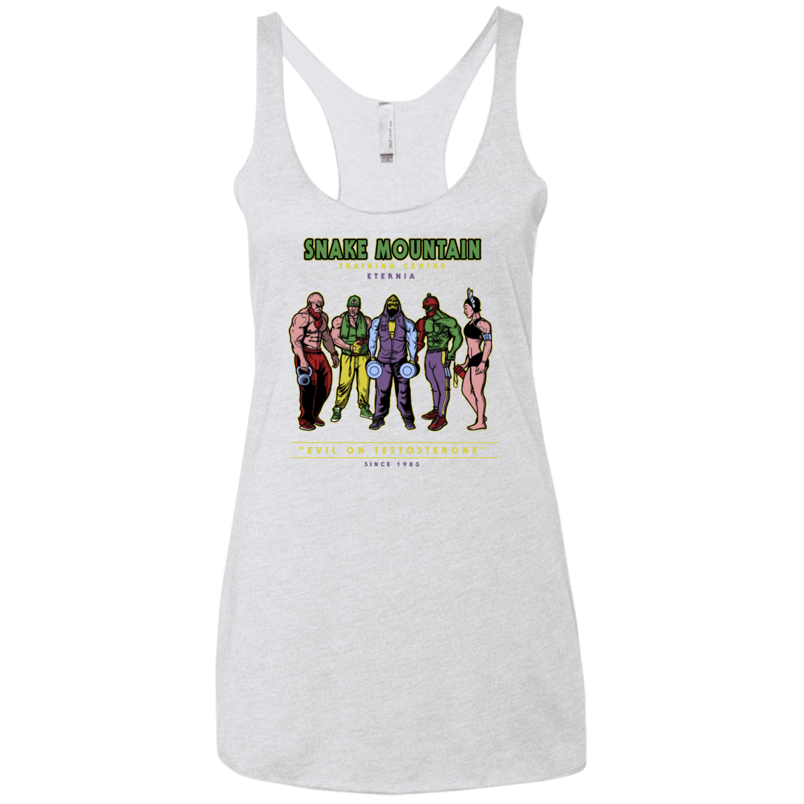 T-Shirts Heather White / X-Small Evil On Testosterone Women's Triblend Racerback Tank