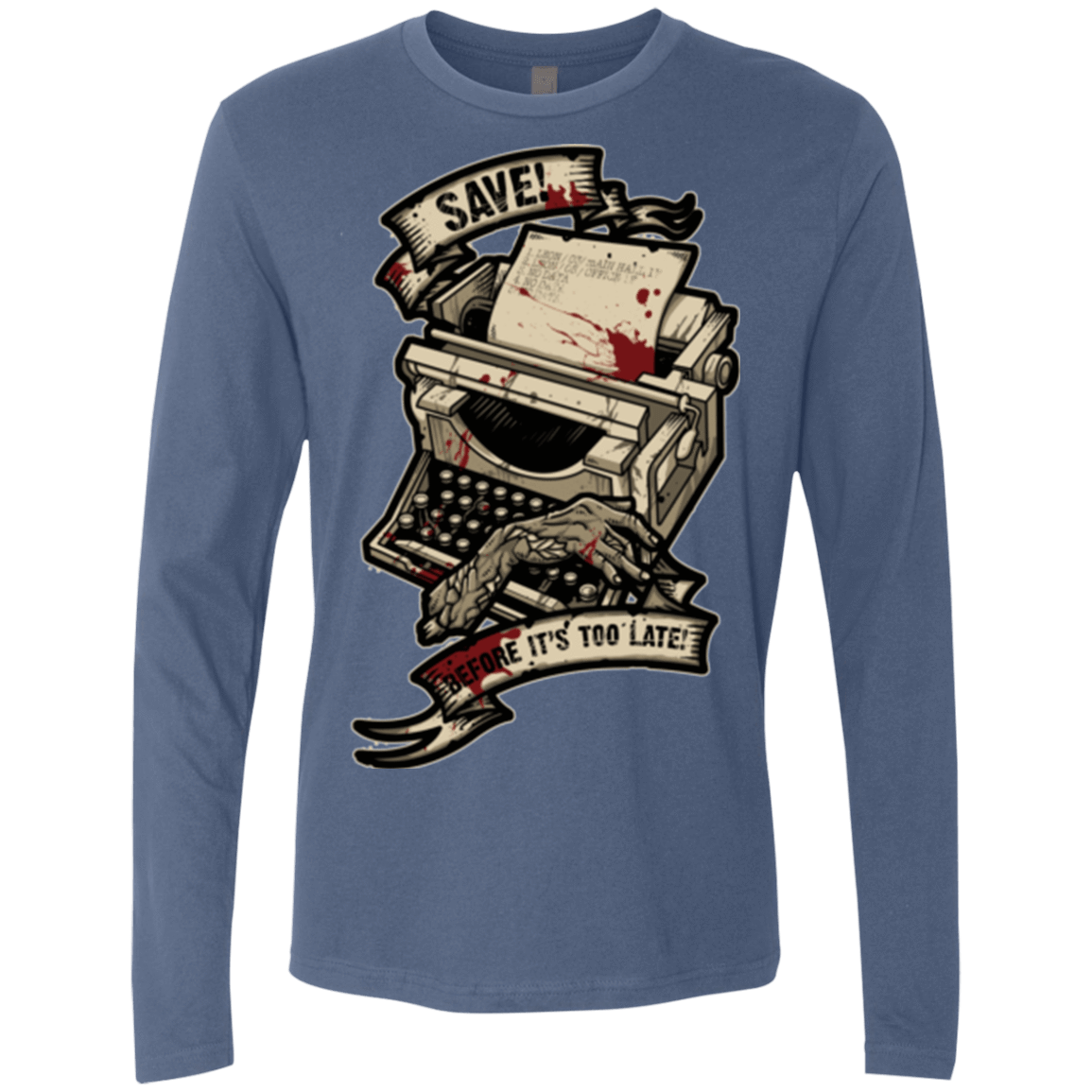 T-Shirts Indigo / Small EVIL SAVE POINT Men's Premium Long Sleeve