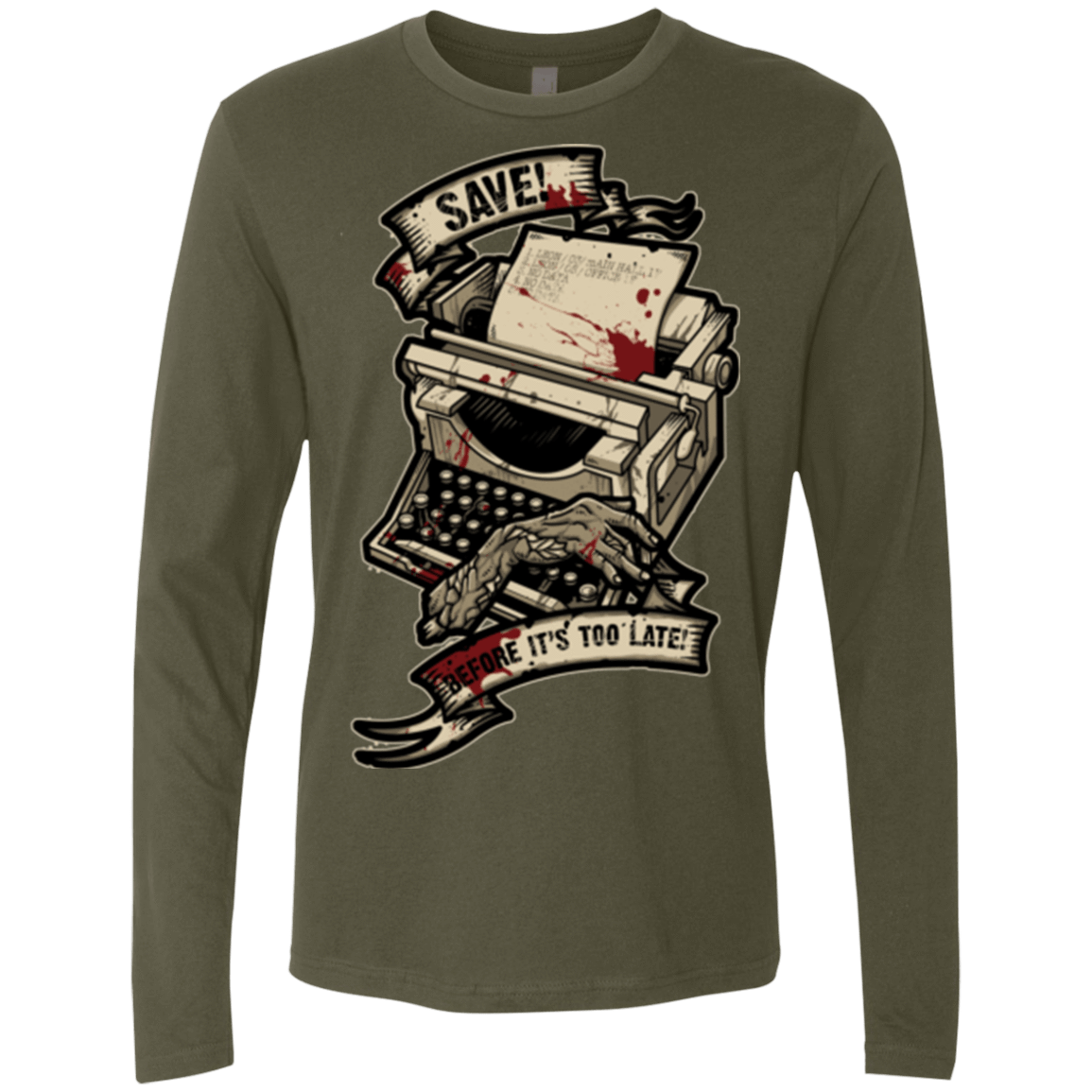 T-Shirts Military Green / Small EVIL SAVE POINT Men's Premium Long Sleeve