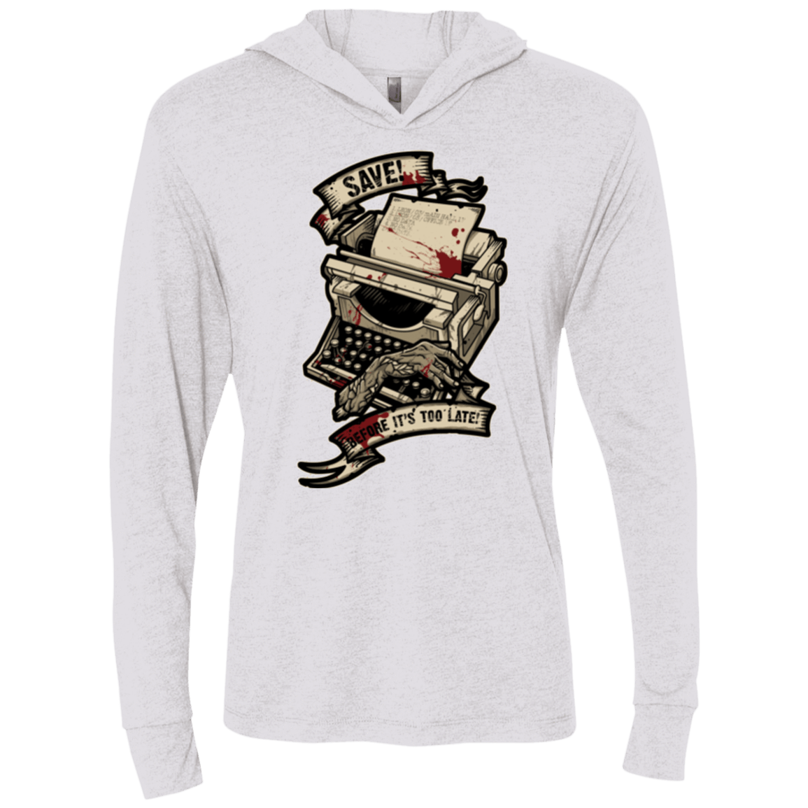 T-Shirts Heather White / X-Small EVIL SAVE POINT Triblend Long Sleeve Hoodie Tee