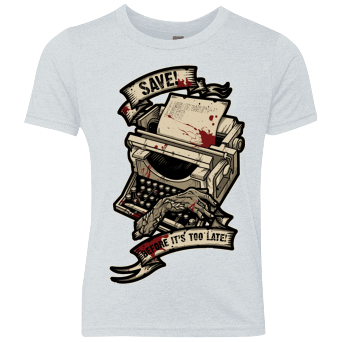 T-Shirts Heather White / YXS EVIL SAVE POINT Youth Triblend T-Shirt