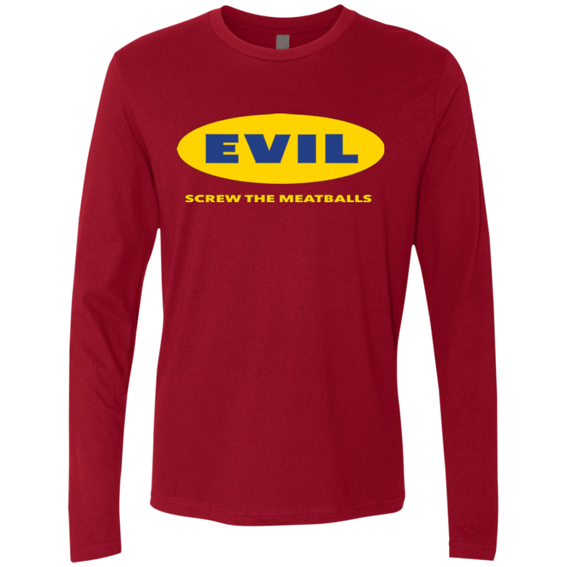 T-Shirts Cardinal / Small EVIL Screw The Meatballs Men's Premium Long Sleeve