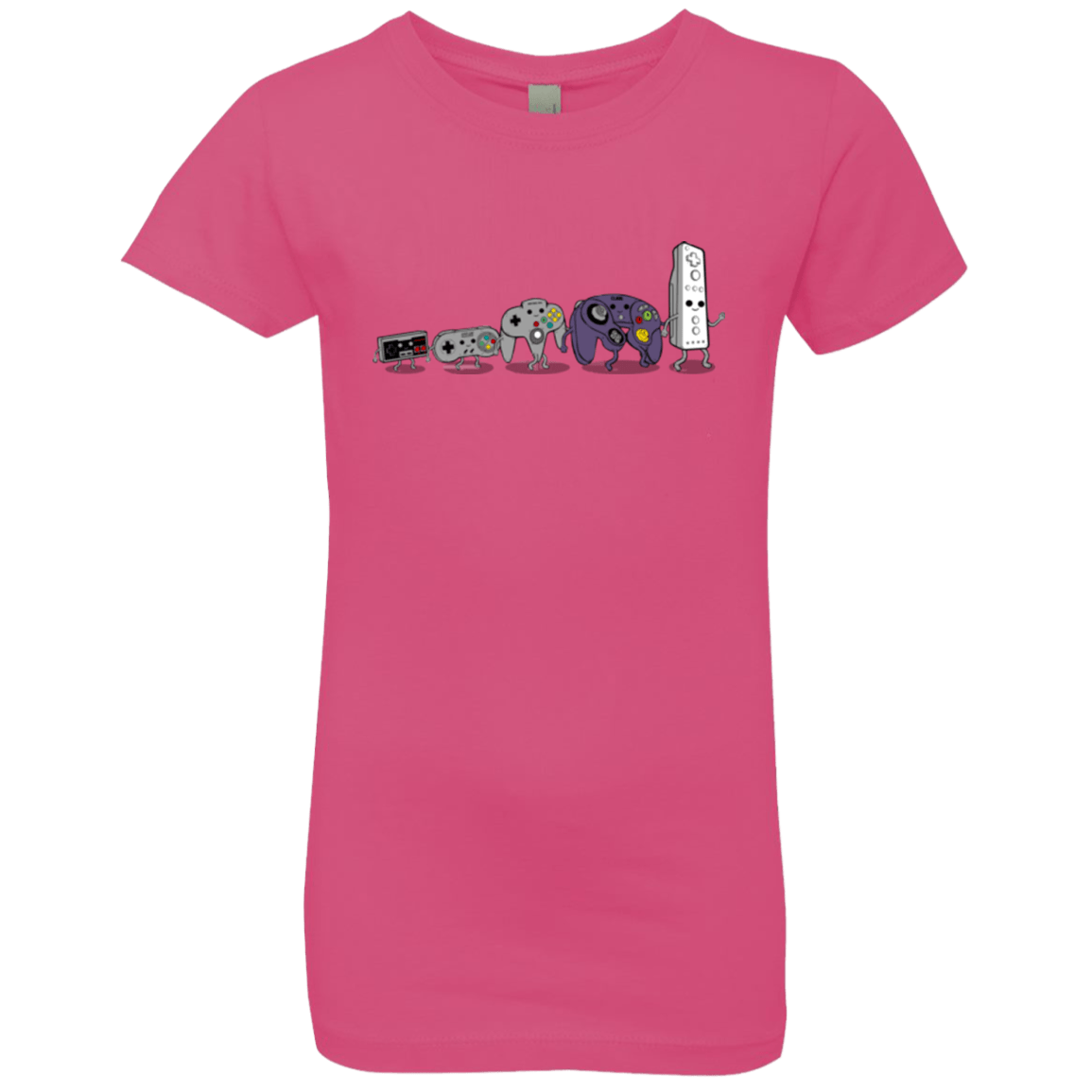 T-Shirts Hot Pink / YXS Evolution controller NES Girls Premium T-Shirt
