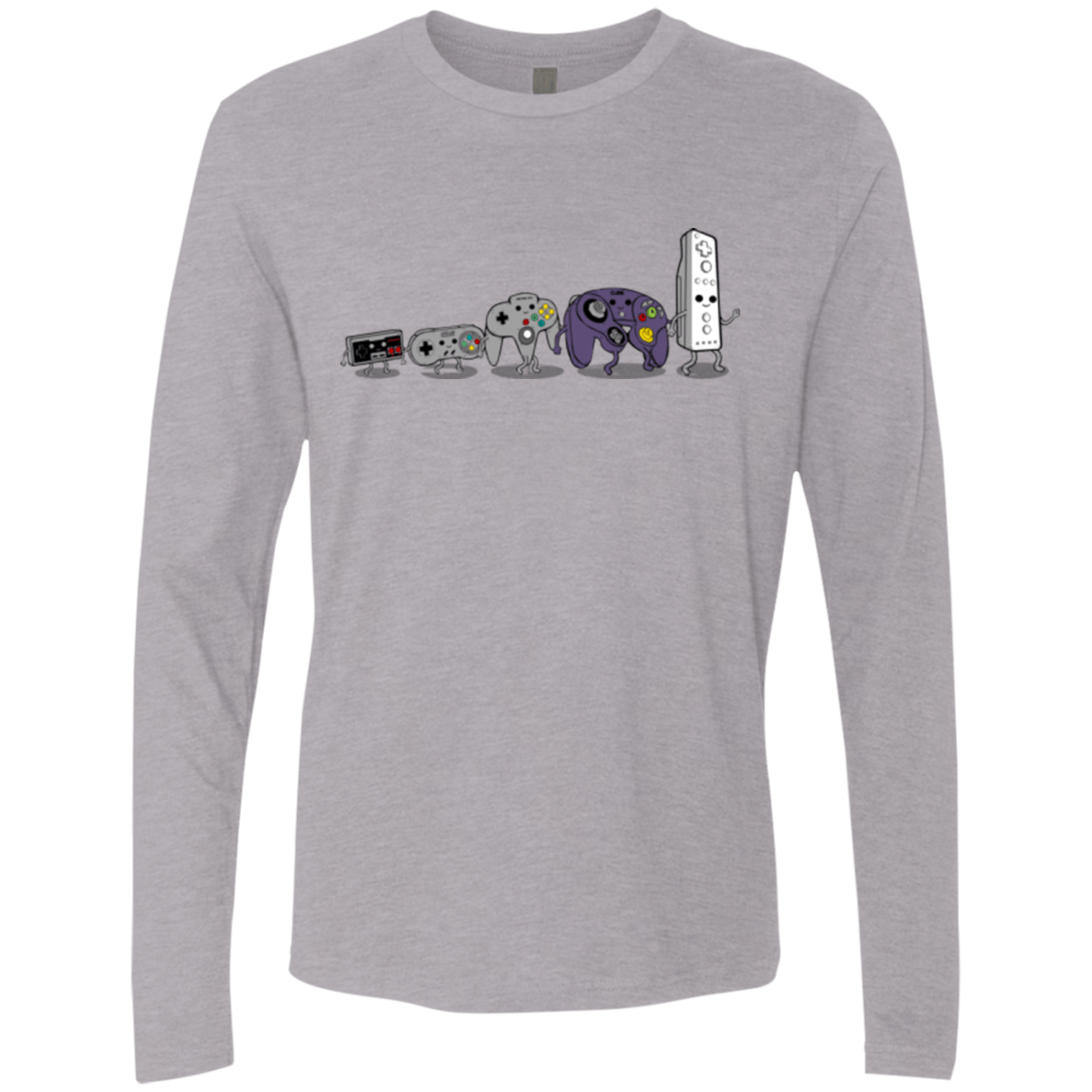 T-Shirts Heather Grey / Small Evolution controller NES Men's Premium Long Sleeve