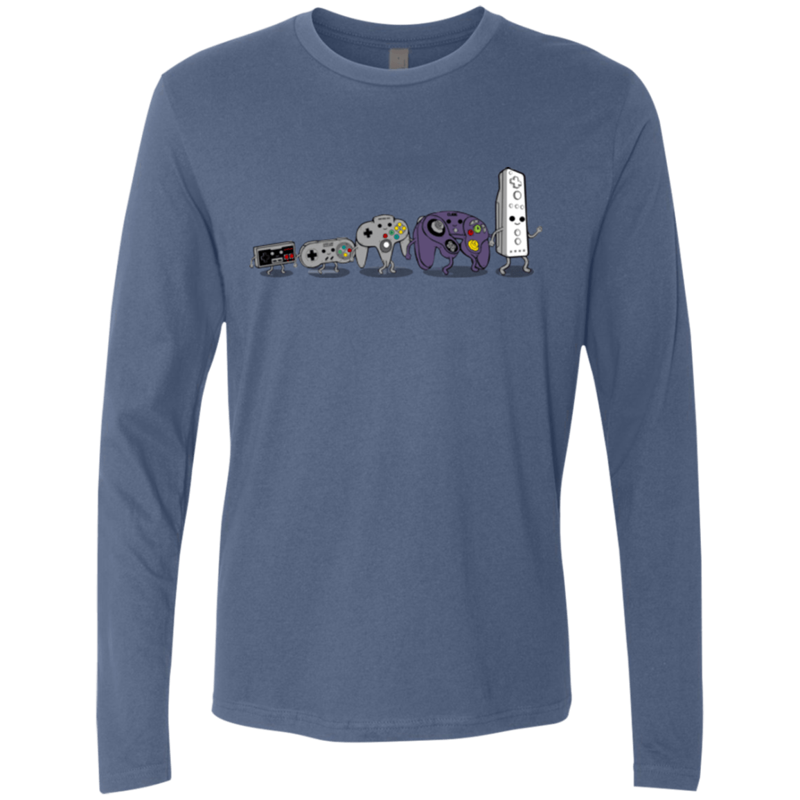 T-Shirts Indigo / Small Evolution controller NES Men's Premium Long Sleeve