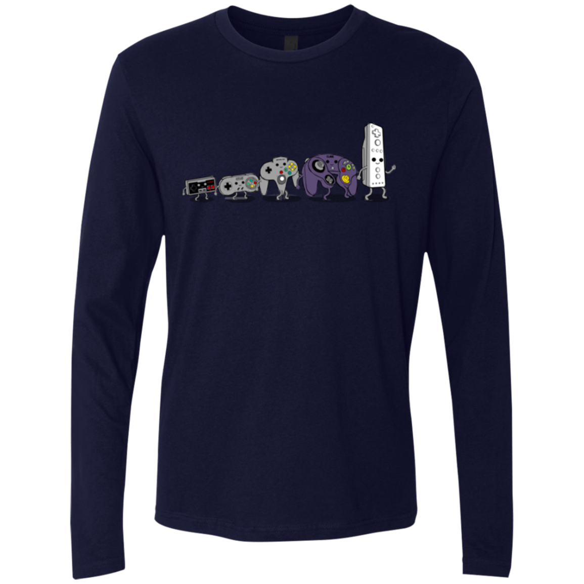 T-Shirts Midnight Navy / Small Evolution controller NES Men's Premium Long Sleeve