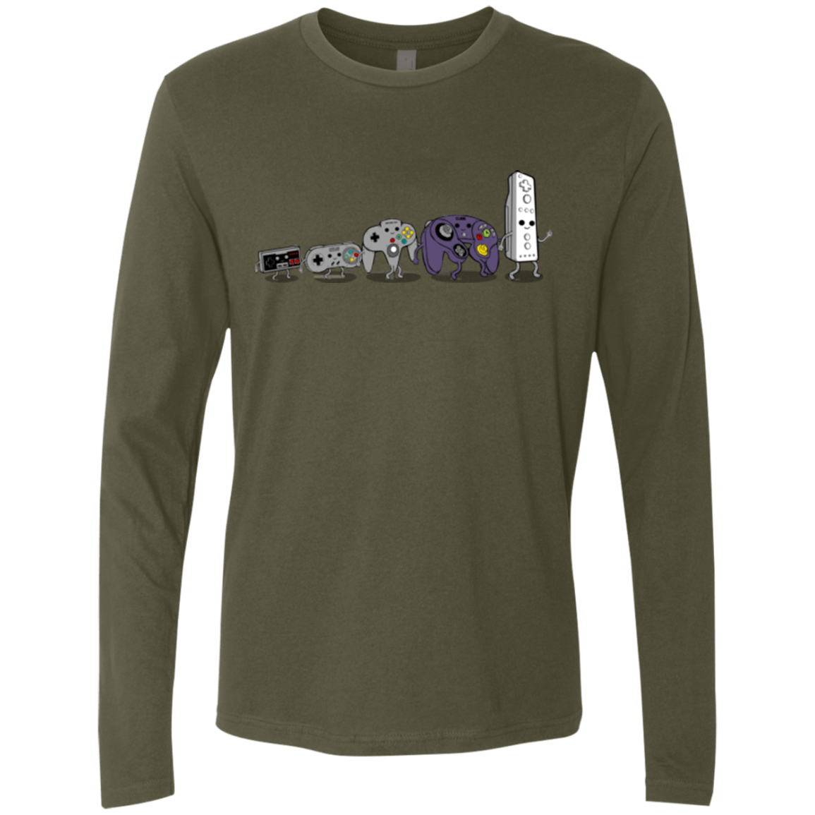 T-Shirts Military Green / Small Evolution controller NES Men's Premium Long Sleeve