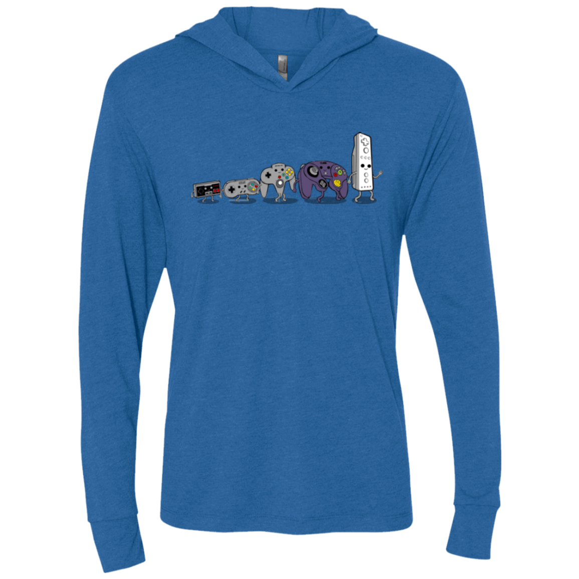 T-Shirts Vintage Royal / X-Small Evolution controller NES Triblend Long Sleeve Hoodie Tee