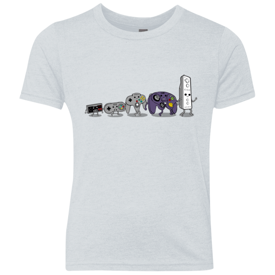 T-Shirts Heather White / YXS Evolution controller NES Youth Triblend T-Shirt