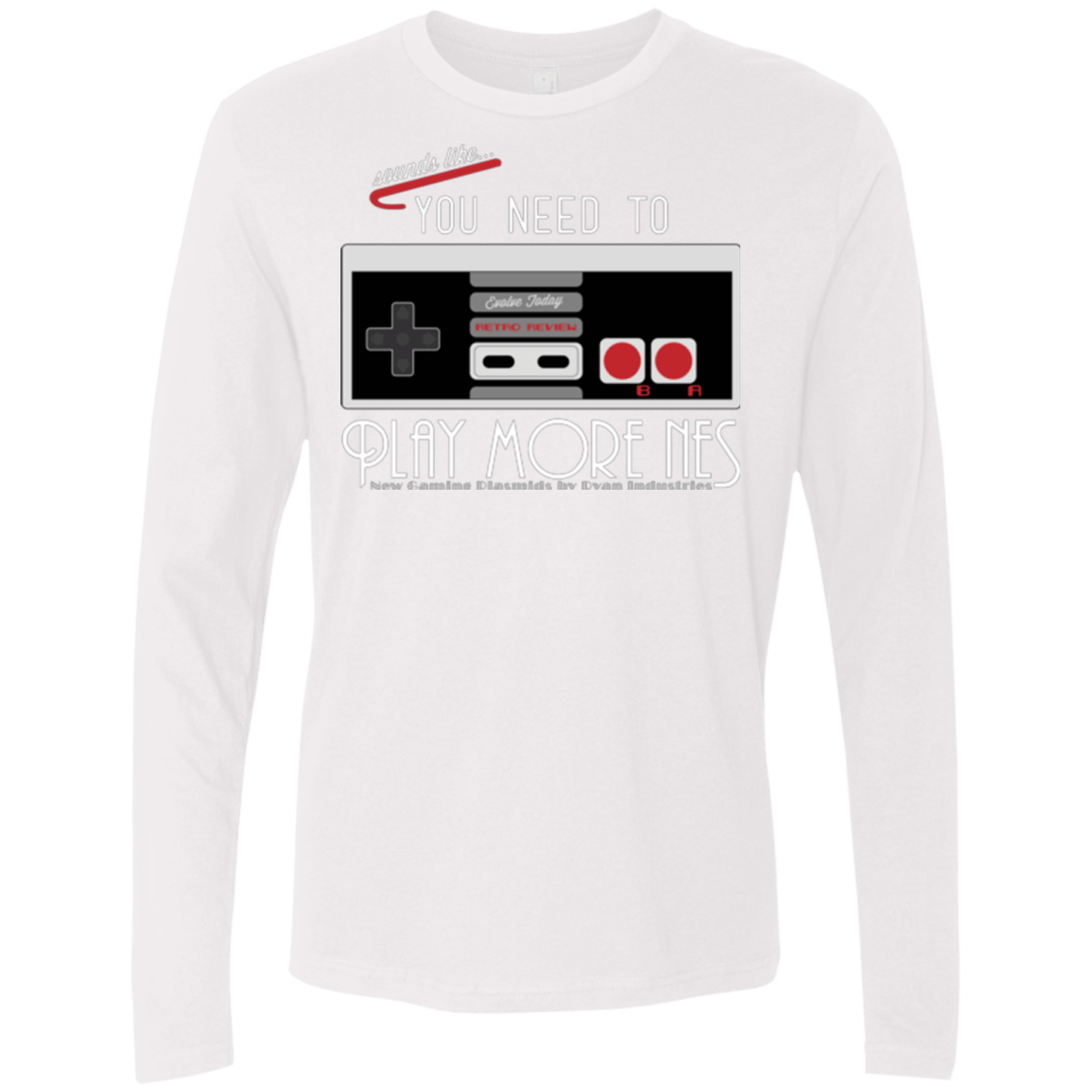 T-Shirts White / Small Evolve Today! Play More NES Men's Premium Long Sleeve