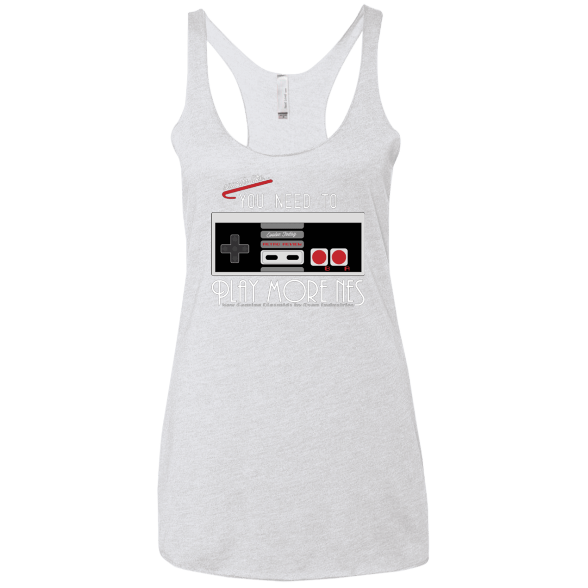 T-Shirts Heather White / X-Small Evolve Today! Play More NES Women's Triblend Racerback Tank