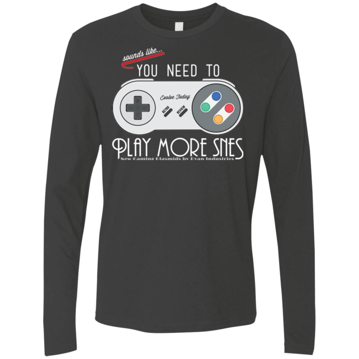 Evolve Today! Play More SNES Men's Premium Long Sleeve