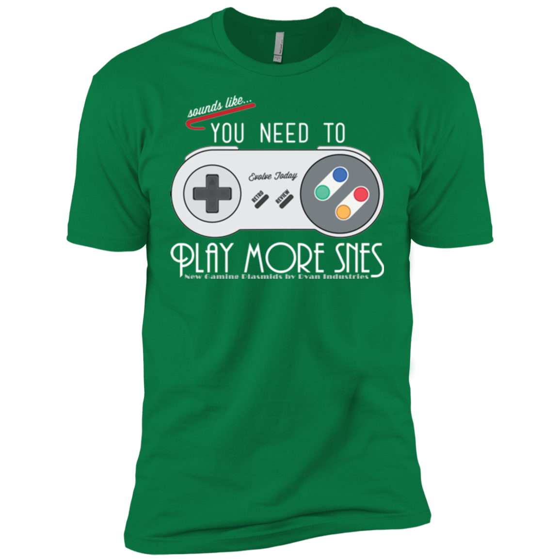 T-Shirts Kelly Green / X-Small Evolve Today! Play More SNES Men's Premium T-Shirt