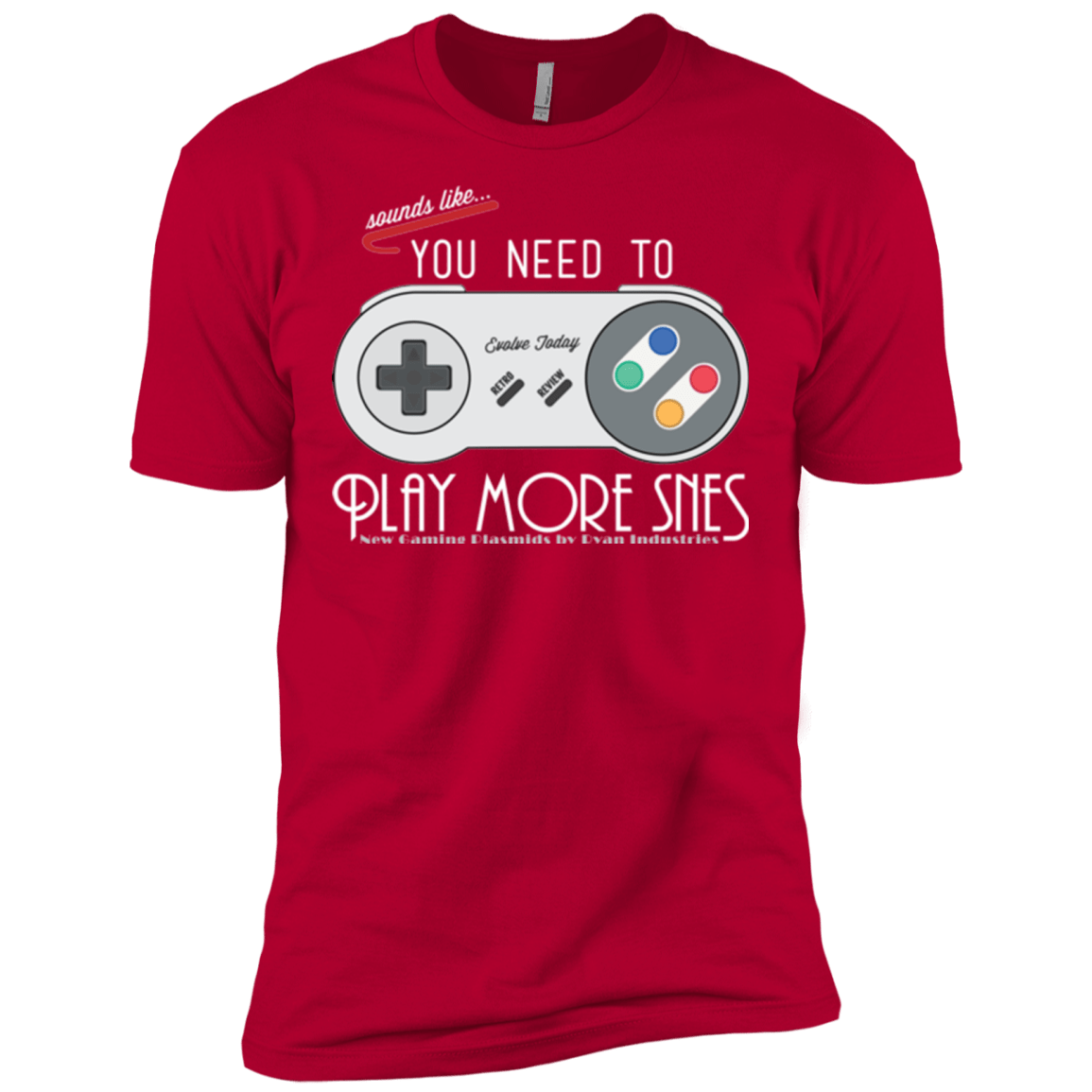 T-Shirts Red / X-Small Evolve Today! Play More SNES Men's Premium T-Shirt