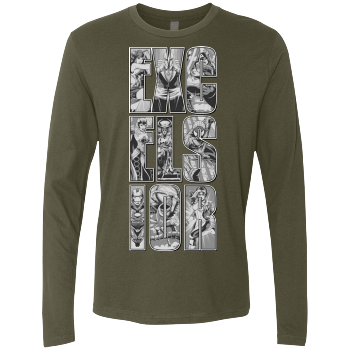 T-Shirts Military Green / Small Excelsior Men's Premium Long Sleeve