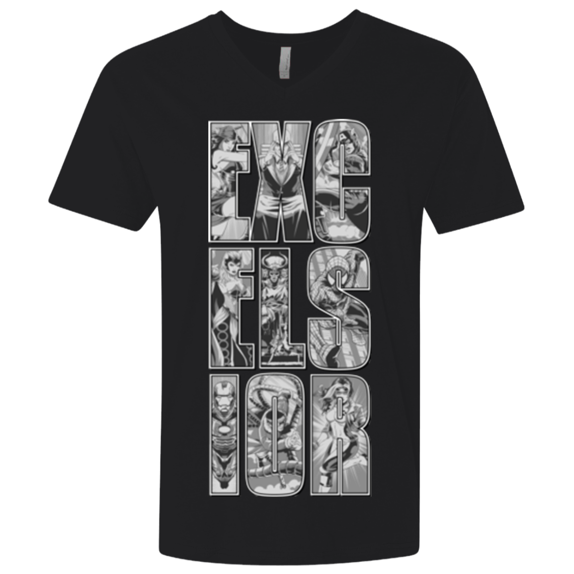 T-Shirts Black / X-Small Excelsior Men's Premium V-Neck