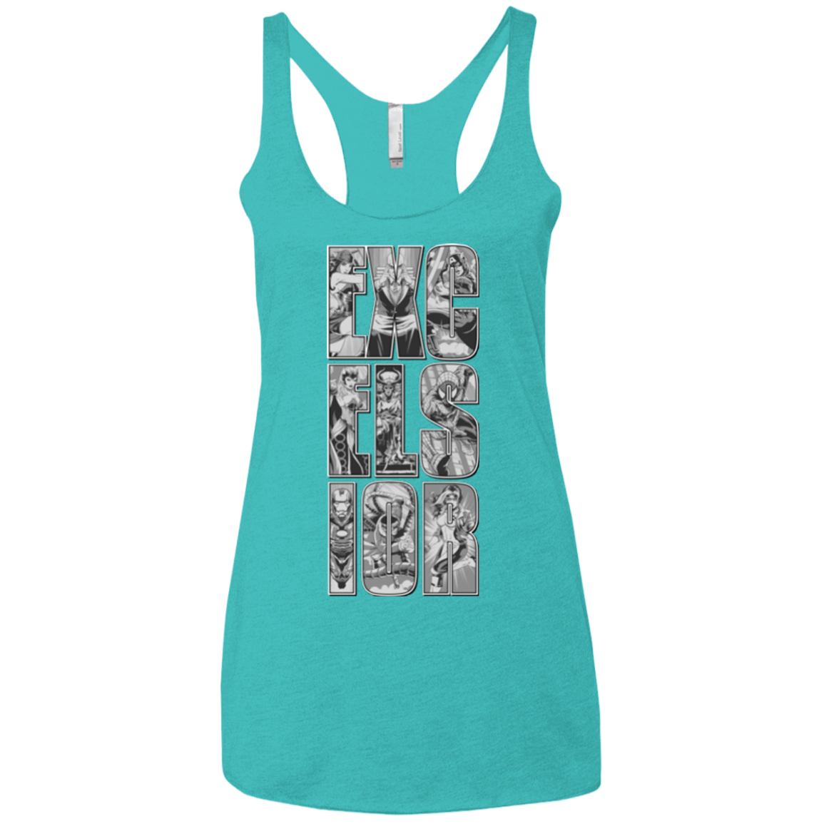 T-Shirts Tahiti Blue / X-Small Excelsior Women's Triblend Racerback Tank