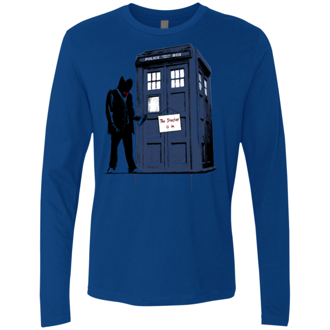 T-Shirts Royal / Small Exit Through Tardis Men's Premium Long Sleeve