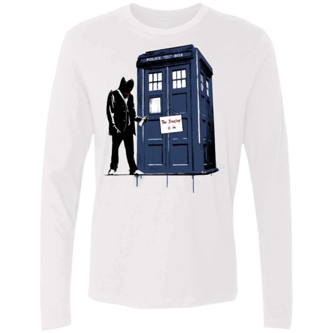 T-Shirts White / Small Exit Through Tardis Men's Premium Long Sleeve
