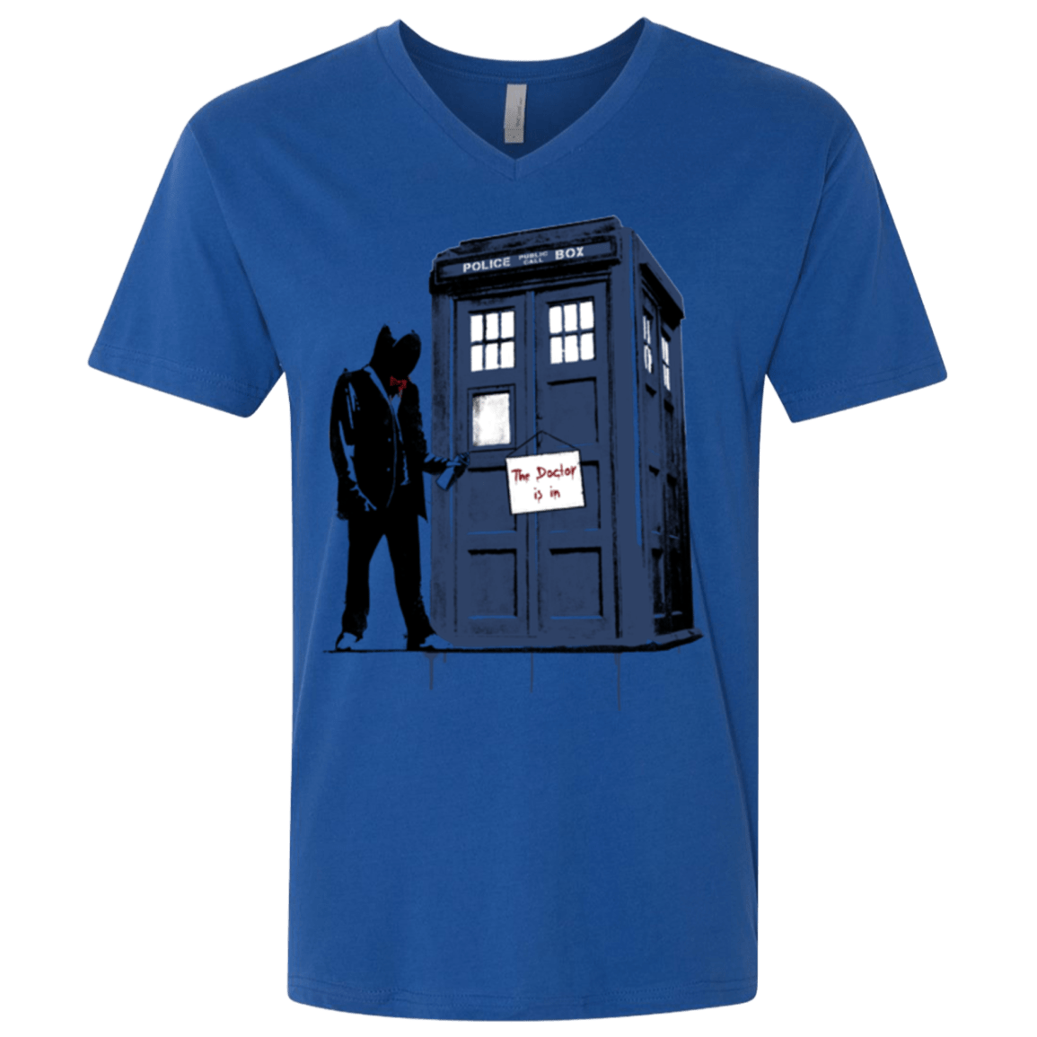 Exit Through Tardis Men's Premium V-Neck