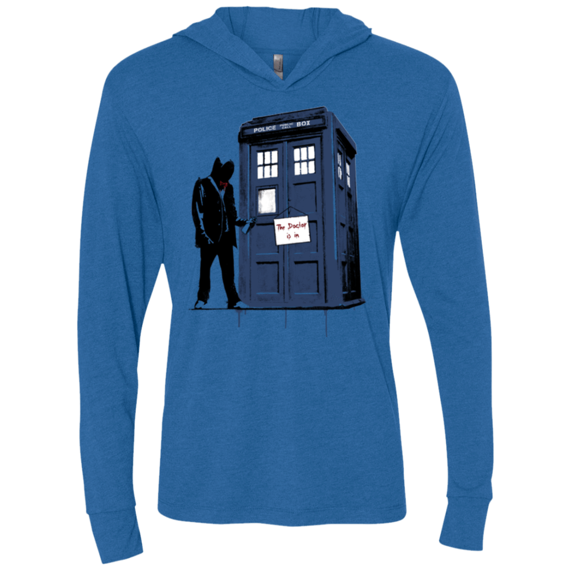 T-Shirts Vintage Royal / X-Small Exit Through Tardis Triblend Long Sleeve Hoodie Tee