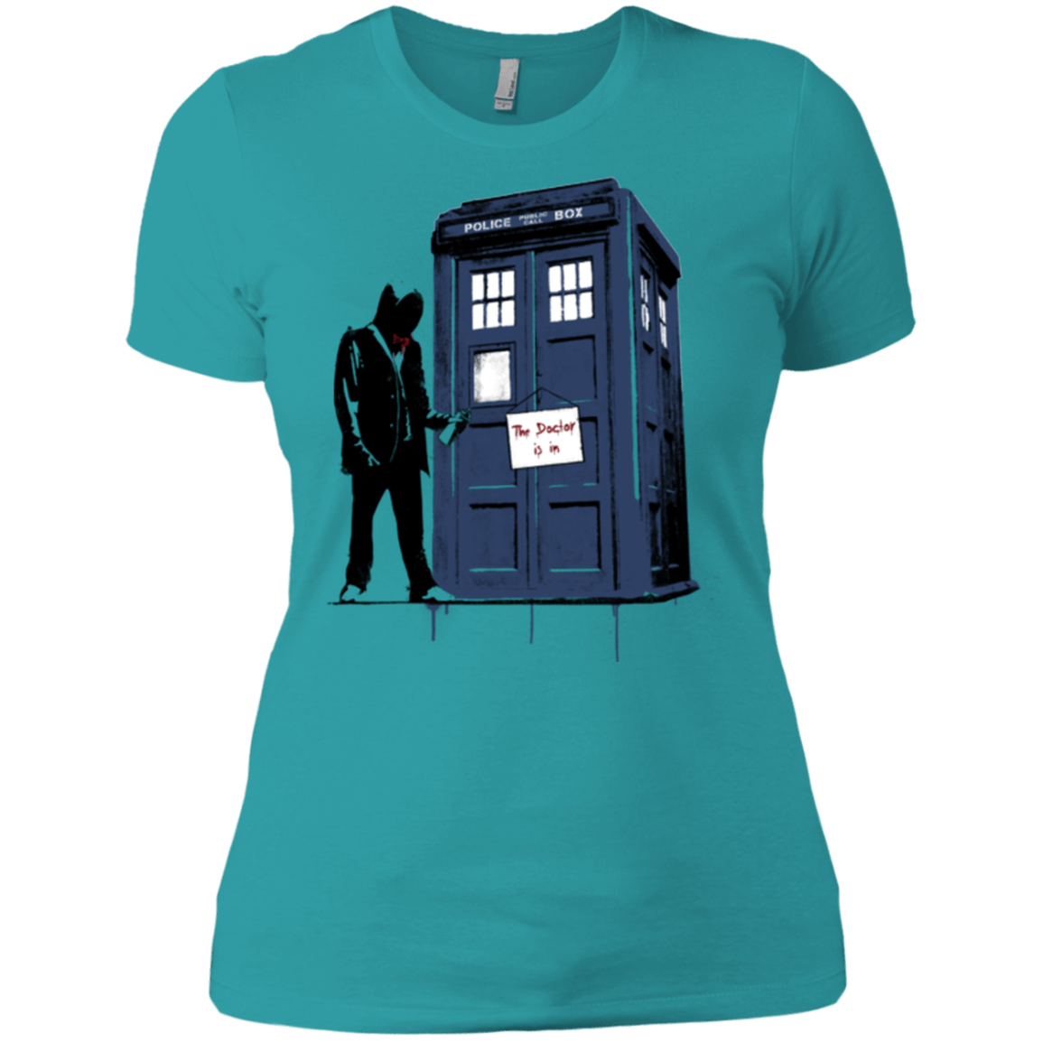 T-Shirts Tahiti Blue / X-Small Exit Through Tardis Women's Premium T-Shirt