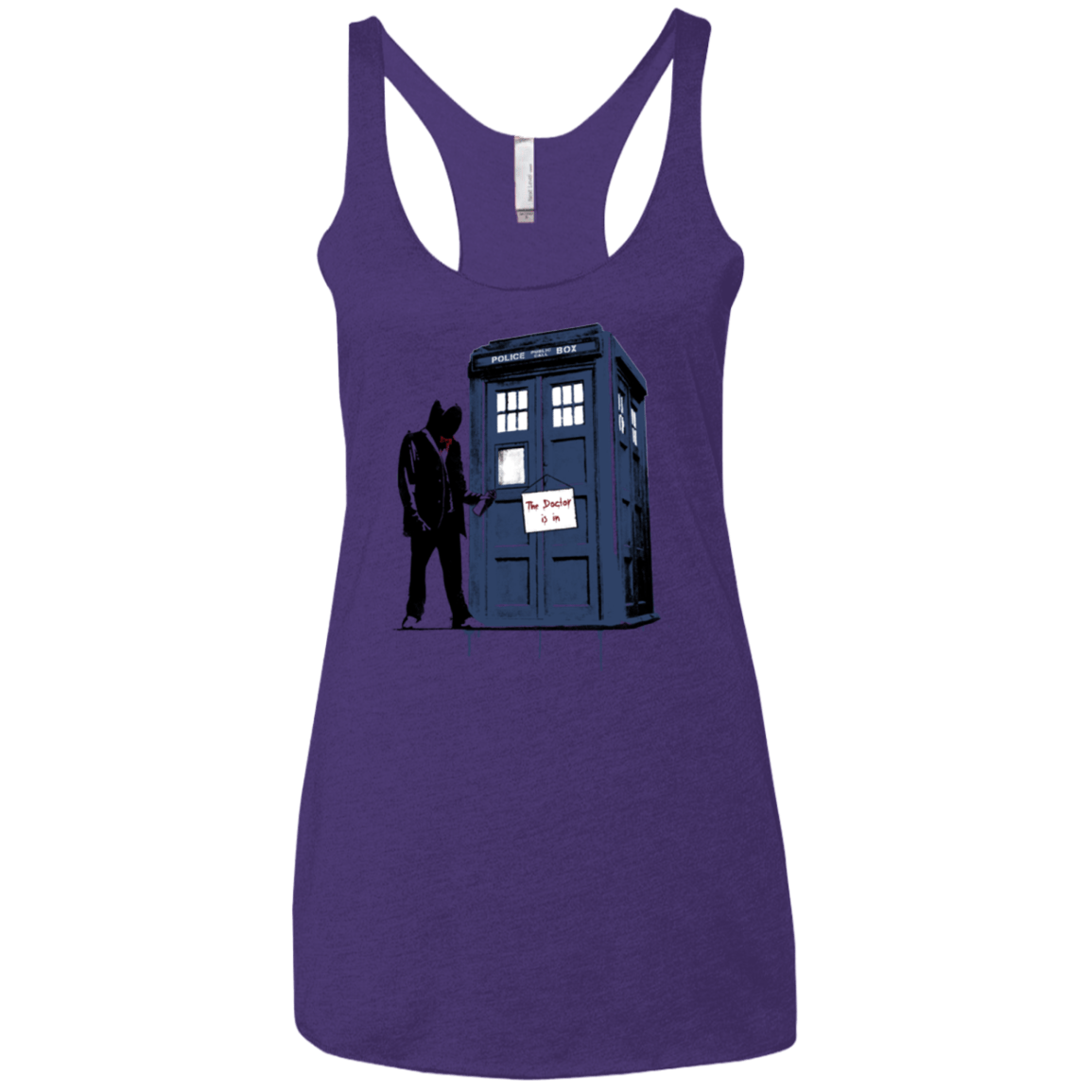 T-Shirts Purple / X-Small Exit Through Tardis Women's Triblend Racerback Tank