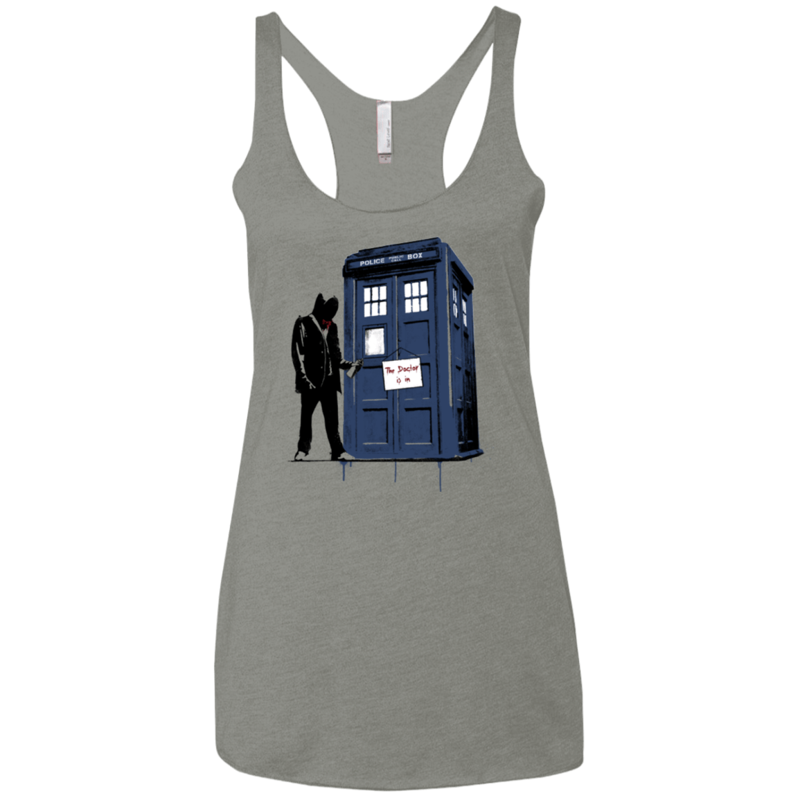 T-Shirts Venetian Grey / X-Small Exit Through Tardis Women's Triblend Racerback Tank