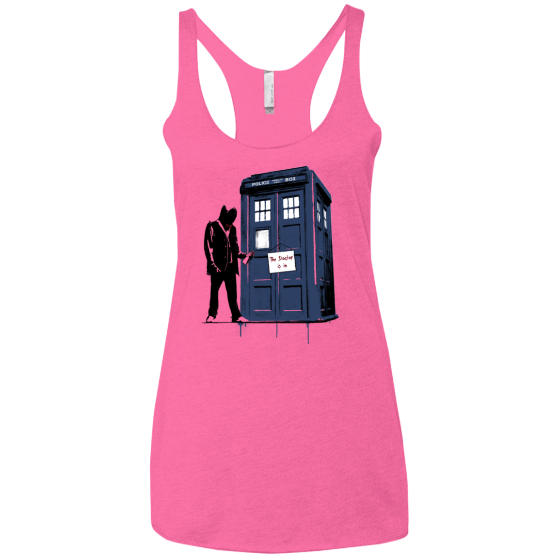 T-Shirts Vintage Pink / X-Small Exit Through Tardis Women's Triblend Racerback Tank