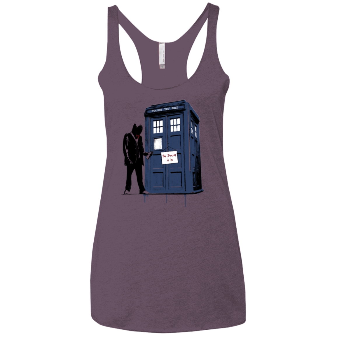 T-Shirts Vintage Purple / X-Small Exit Through Tardis Women's Triblend Racerback Tank