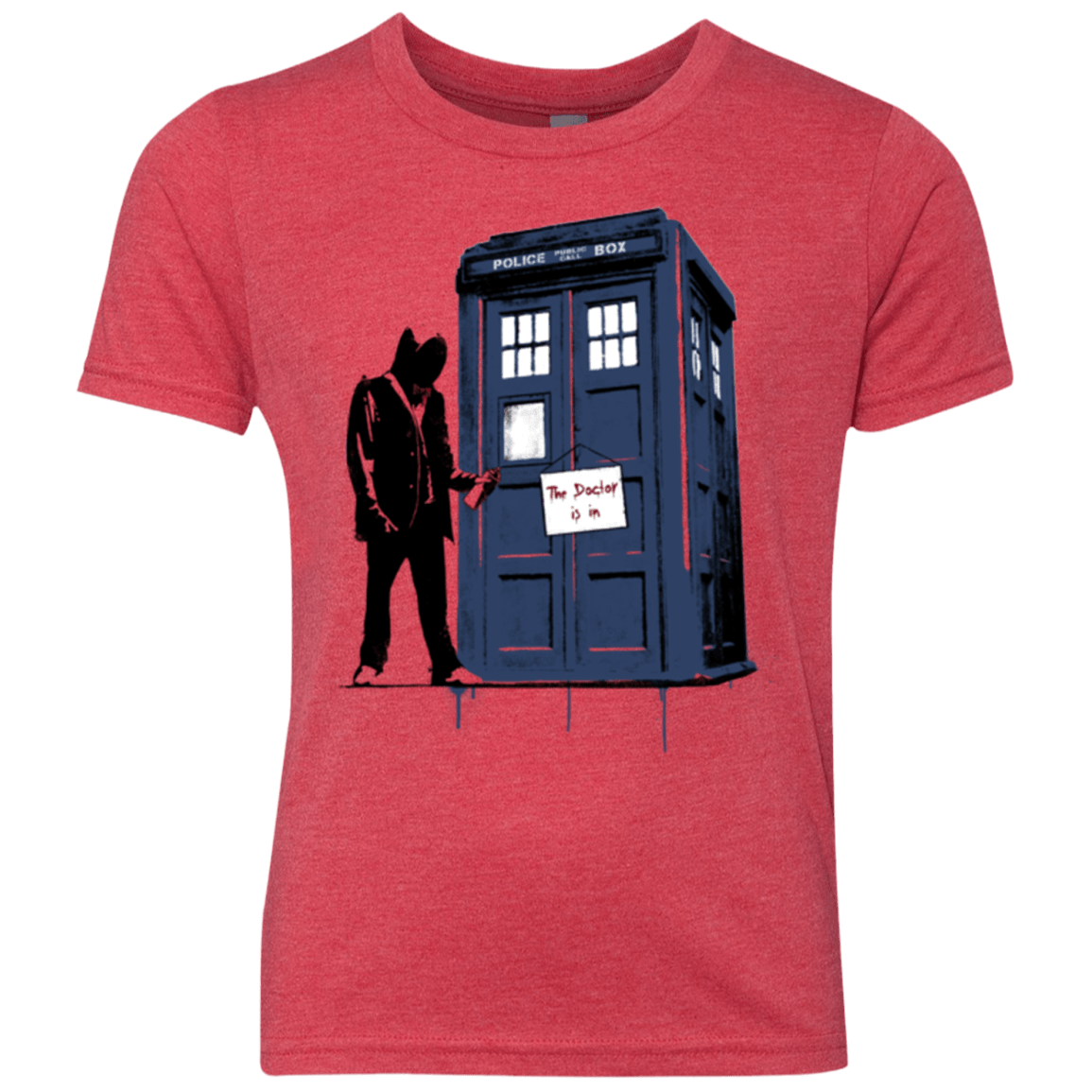 T-Shirts Vintage Red / YXS Exit Through Tardis Youth Triblend T-Shirt