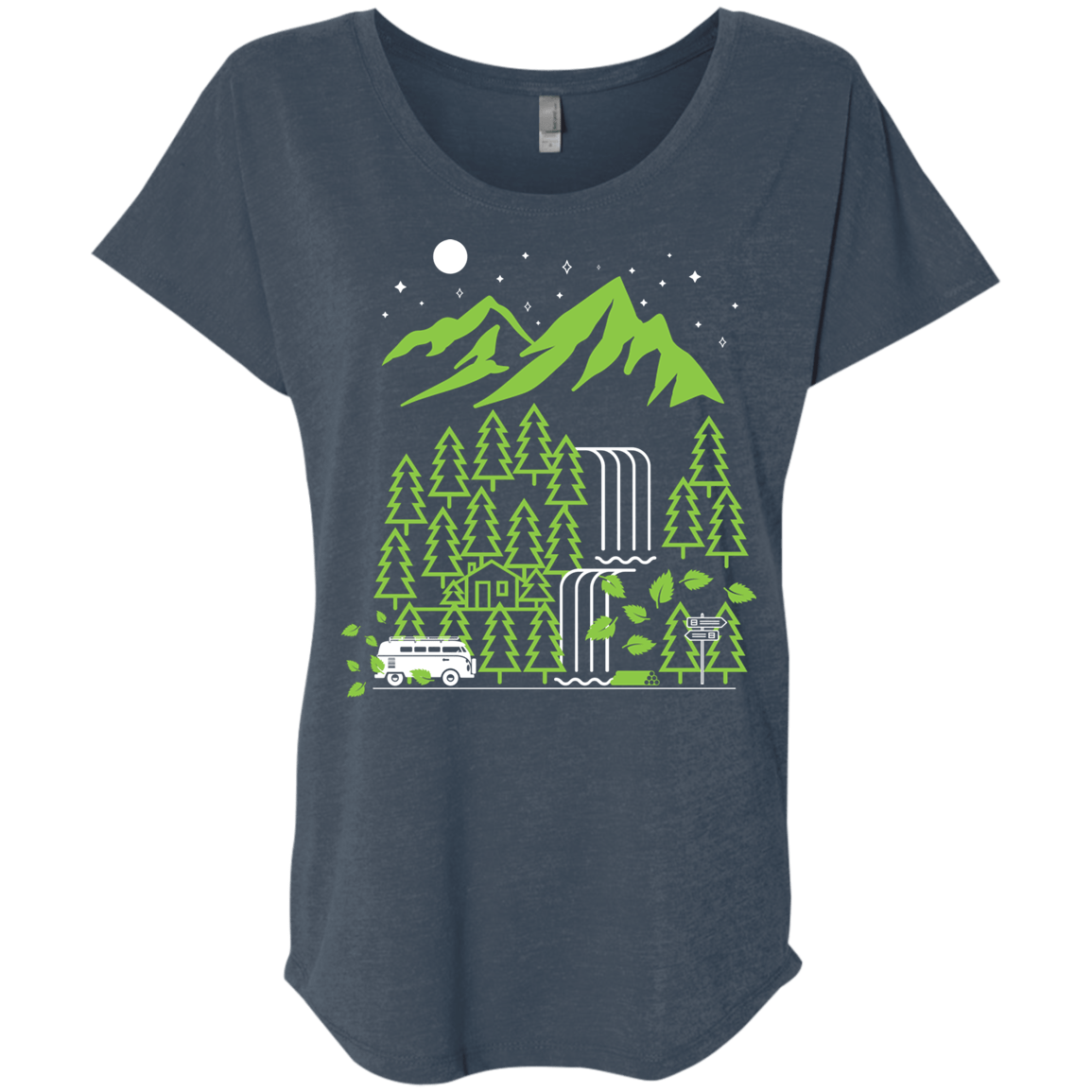 T-Shirts Indigo / X-Small Explore More Triblend Dolman Sleeve