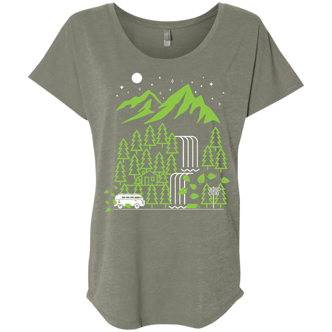 T-Shirts Venetian Grey / X-Small Explore More Triblend Dolman Sleeve