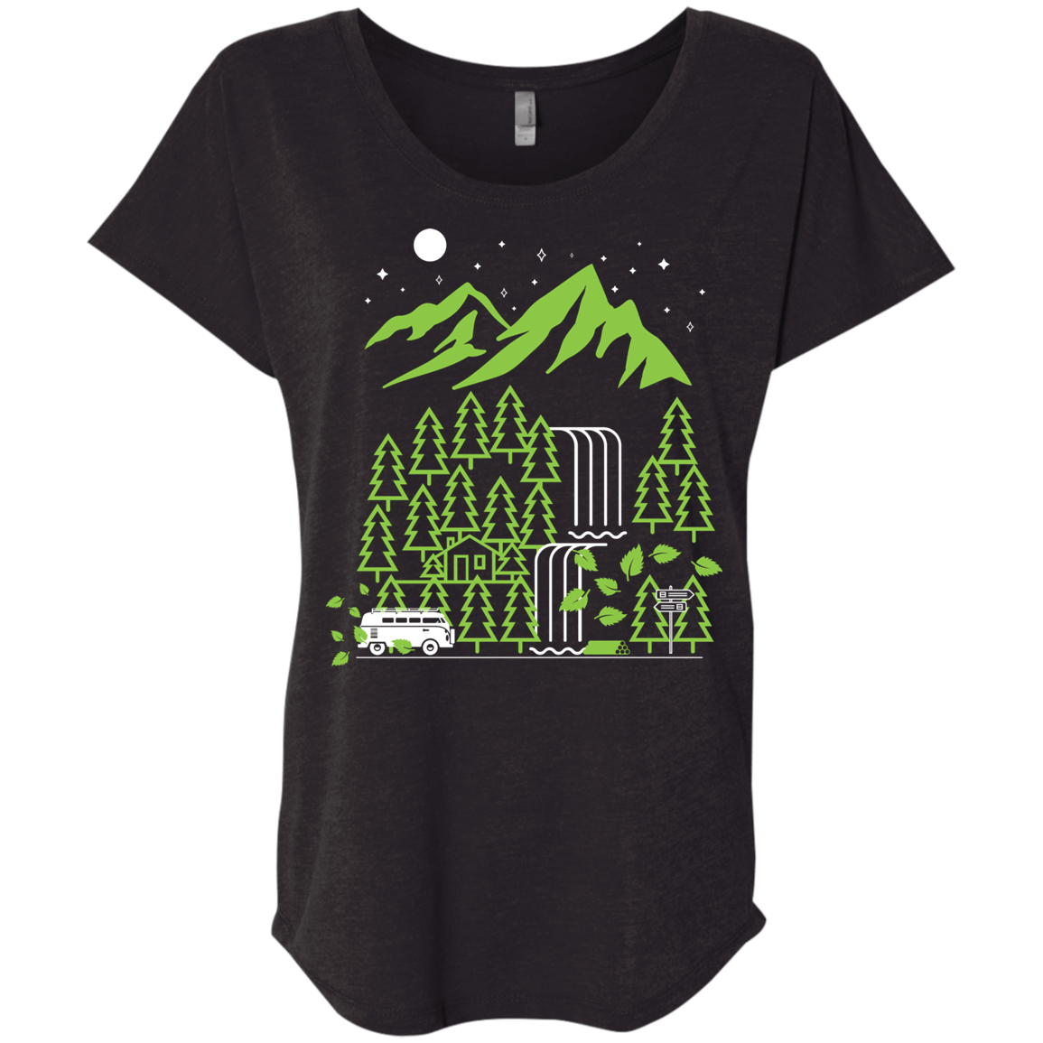 T-Shirts Vintage Black / X-Small Explore More Triblend Dolman Sleeve