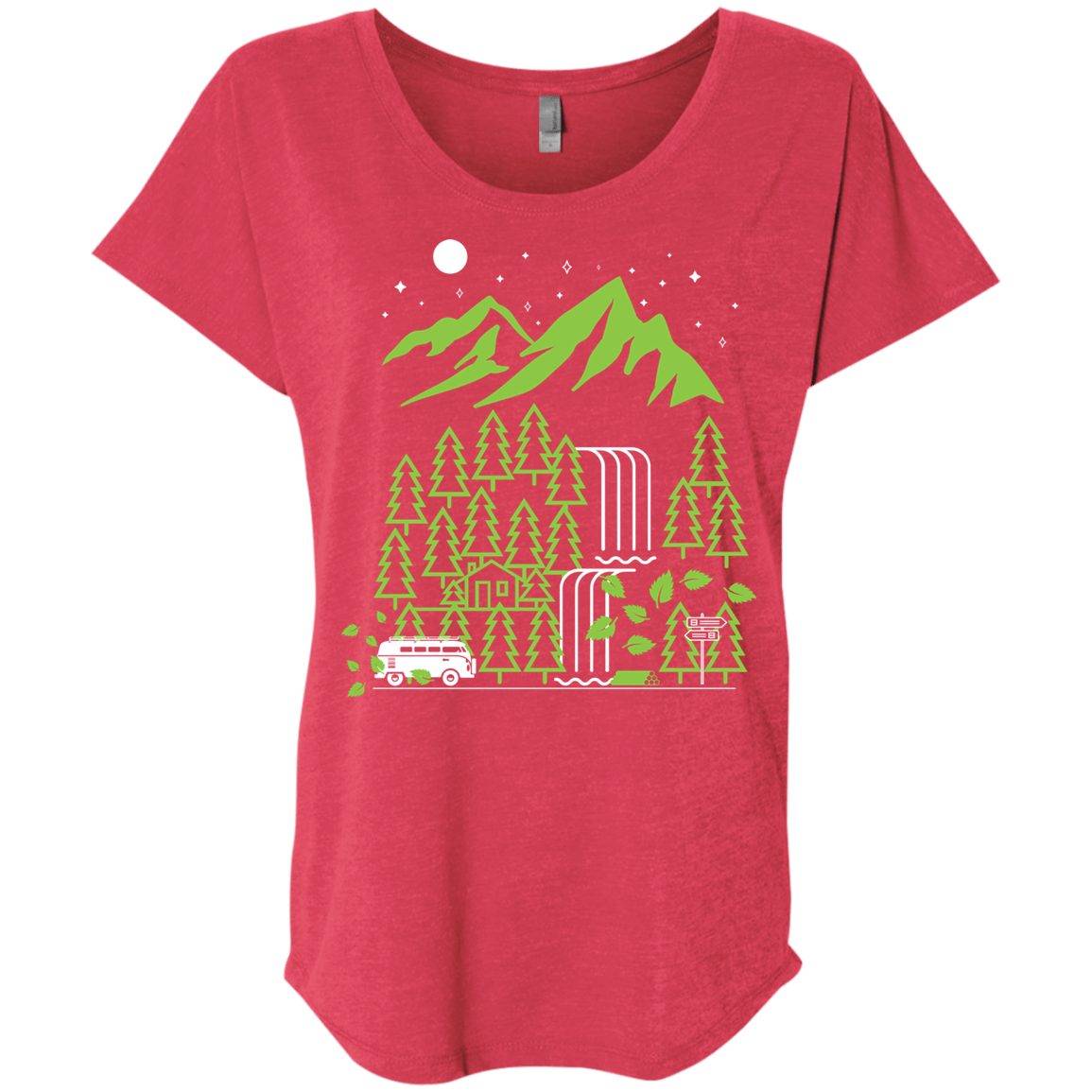 T-Shirts Vintage Red / X-Small Explore More Triblend Dolman Sleeve