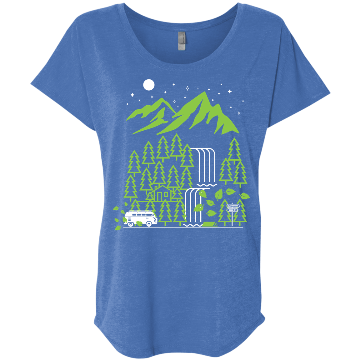 T-Shirts Vintage Royal / X-Small Explore More Triblend Dolman Sleeve