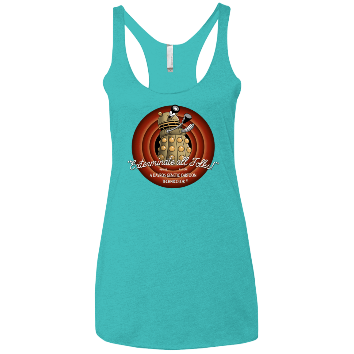 T-Shirts Tahiti Blue / X-Small Exterminate All Folks Women's Triblend Racerback Tank